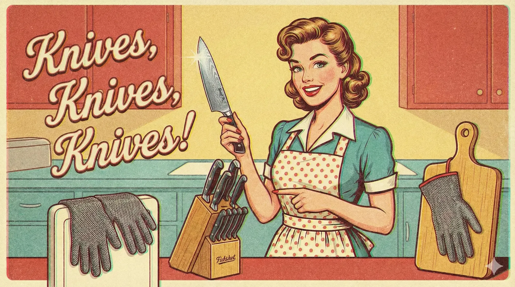 A woman holding a kitchen knife