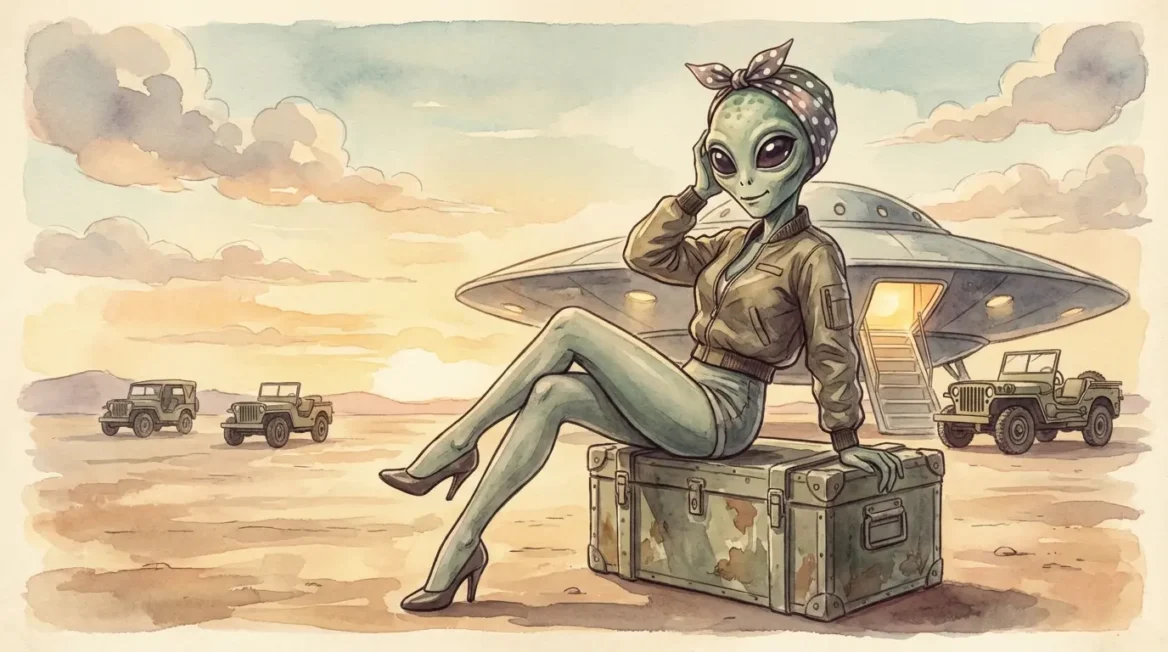 50's pin up style alien